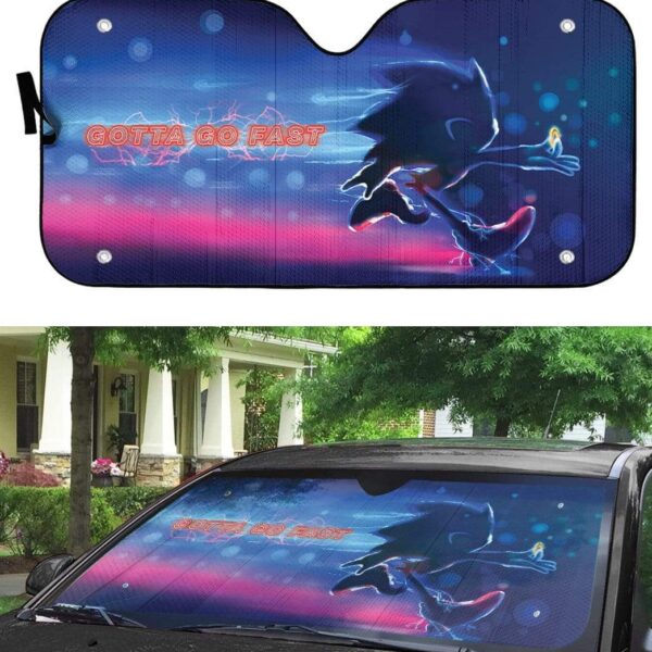 gearhumans 3D Custom Car Auto Sunshade Gotta Go Fast GT28021 Auto Sunshade 