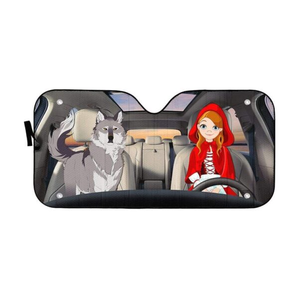 gearhumans 3D Custom Car Auto Sunshade Little Red Riding Hood GS02067 Auto Sunshade 57''x27.5'' 
