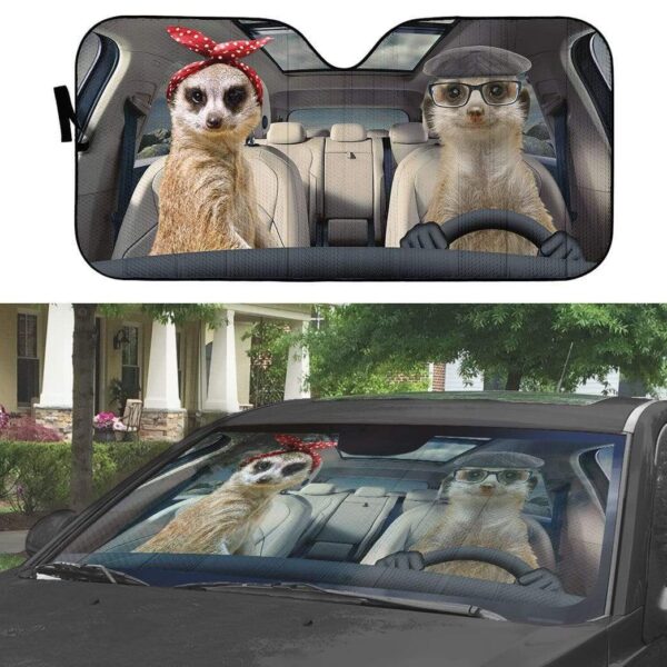 gearhumans 3D Custom Car Auto Sunshade Meerkats GS020616 Auto Sunshade 