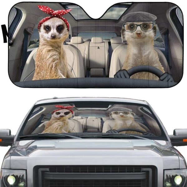 gearhumans 3D Custom Car Auto Sunshade Meerkats GS020616 Auto Sunshade