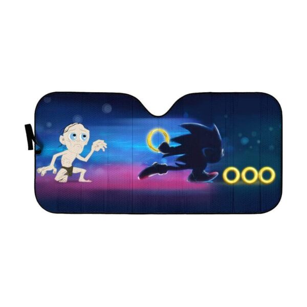gearhumans 3D Custom Car Auto Sunshade Sonic And LOTR My Precious GT28022 Auto Sunshade 57''x27.5'' 