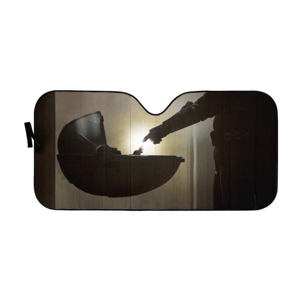 gearhumans 3D Custom Car Auto Sunshade The Creation Of Mandalorian Baby GM22026 Auto Sunshade 57''x27.5'' 
