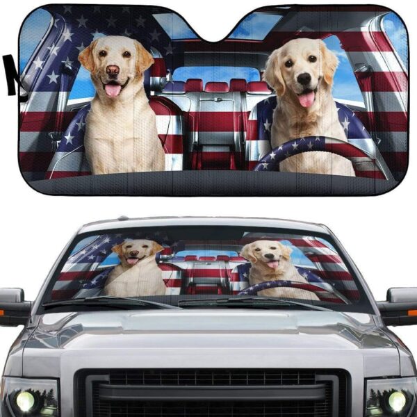 gearhumans 3D Cute Labrador Retriever Custom Car Auto Sunshade GL29051 Auto Sunshade