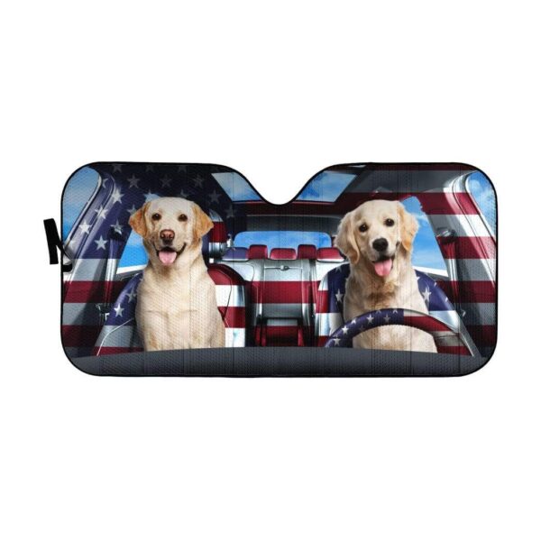 gearhumans 3D Cute Labrador Retriever Custom Car Auto Sunshade GL29051 Auto Sunshade 57''x27.5'' 