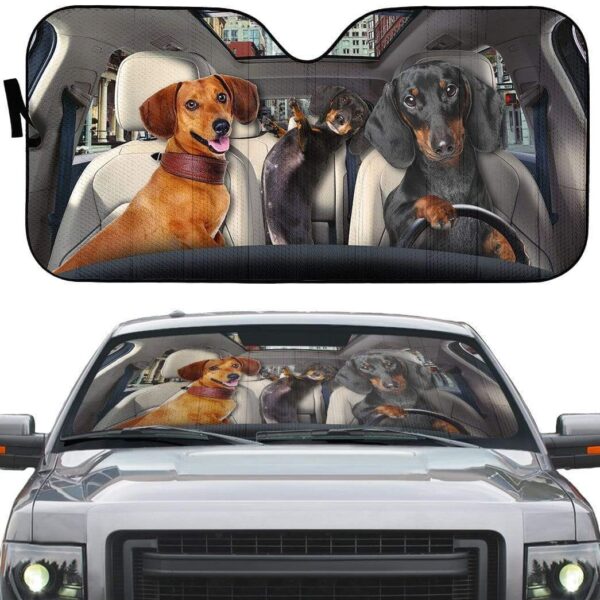 gearhumans 3D Dachshund Custom Car Auto Sunshade GL03086 Auto Sunshade