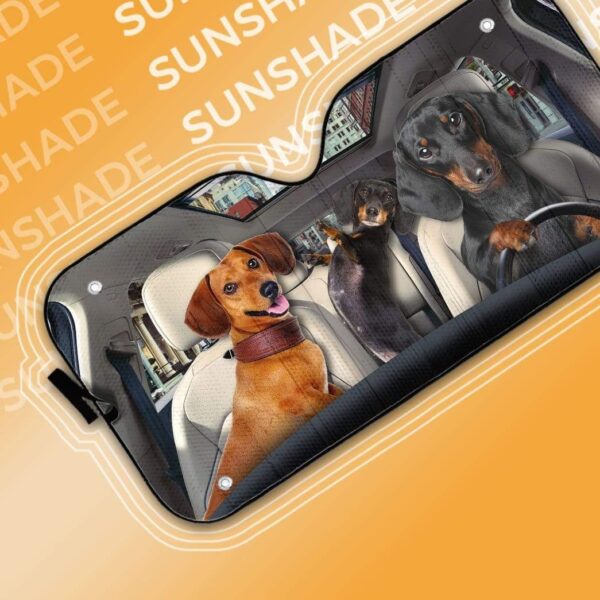 gearhumans 3D Dachshund Custom Car Auto Sunshade GL03086 Auto Sunshade 