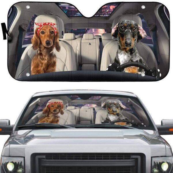 gearhumans 3D Dachshund Custom Sunshade GS19064 Auto Sunshade