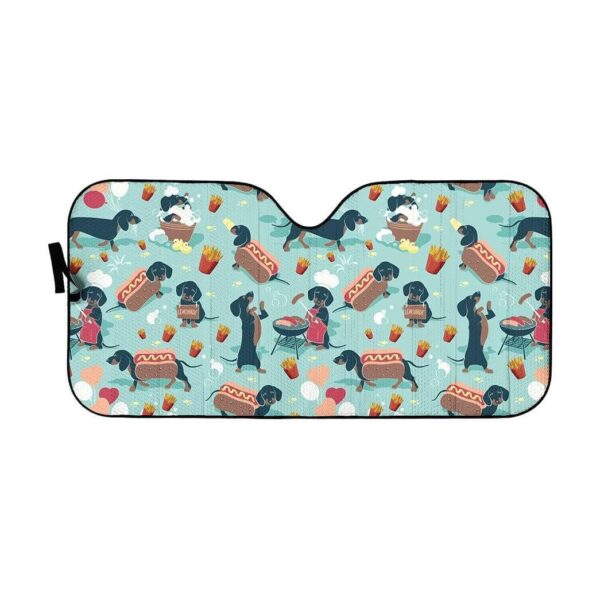 gearhumans 3D Dachshund Dog Fast Food Custom Auto Car Sunshade GW12053 Auto Sunshade 57''x27.5'' 