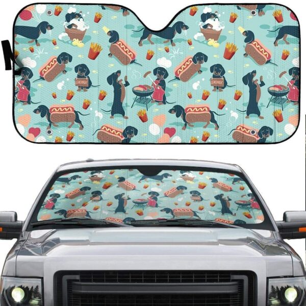 gearhumans 3D Dachshund Dog Fast Food Custom Auto Car Sunshade GW12053 Auto Sunshade