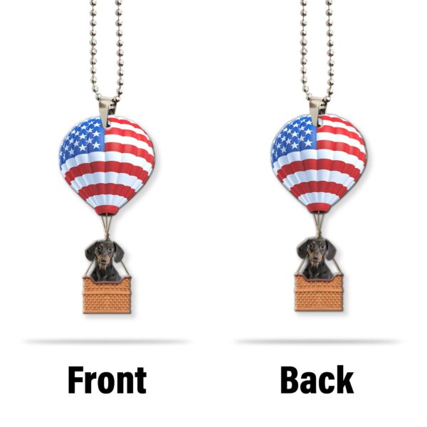 Gearhumans 3D Dachshund Dog In Hot Air Balloon Custom Car Hanging GW2705211 Car Hanging