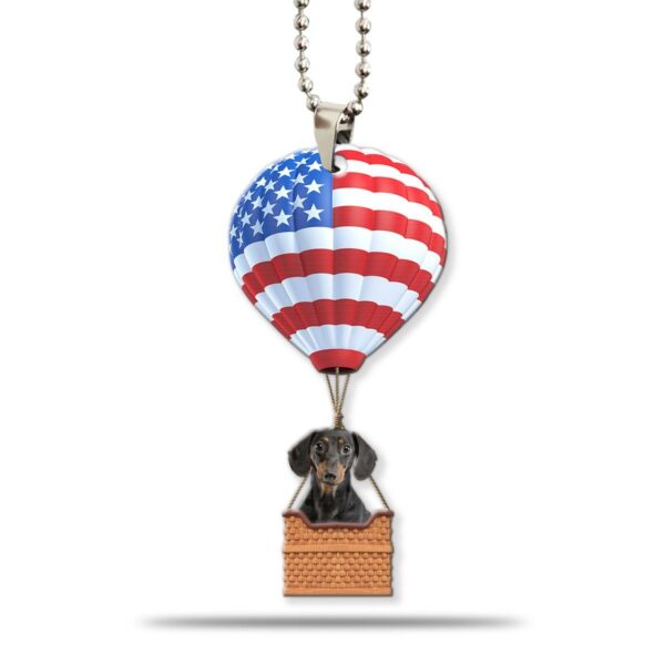 Gearhumans 3D Dachshund Dog In Hot Air Balloon Custom Car Hanging GW2705211 Car Hanging Car Hanging/1 Pack 