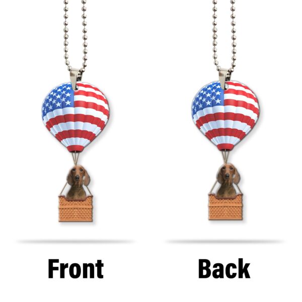 Gearhumans 3D Dachshund Dog In Hot Air Balloon Custom Car Hanging GW2705212 Car Hanging