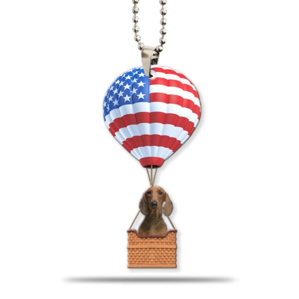 Gearhumans 3D Dachshund Dog In Hot Air Balloon Custom Car Hanging GW2705212 Car Hanging Car Hanging/1 Pack 