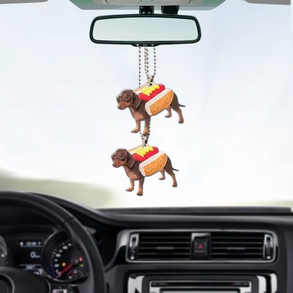 Gearhumans 3D Dachshund Hotdoggo Custom Car Hanging GO26052110 Car Hanging 