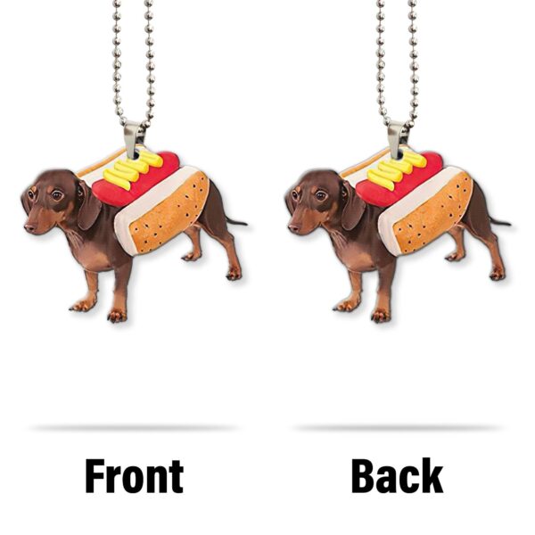 Gearhumans 3D Dachshund Hotdoggo Custom Car Hanging GO26052110 Car Hanging