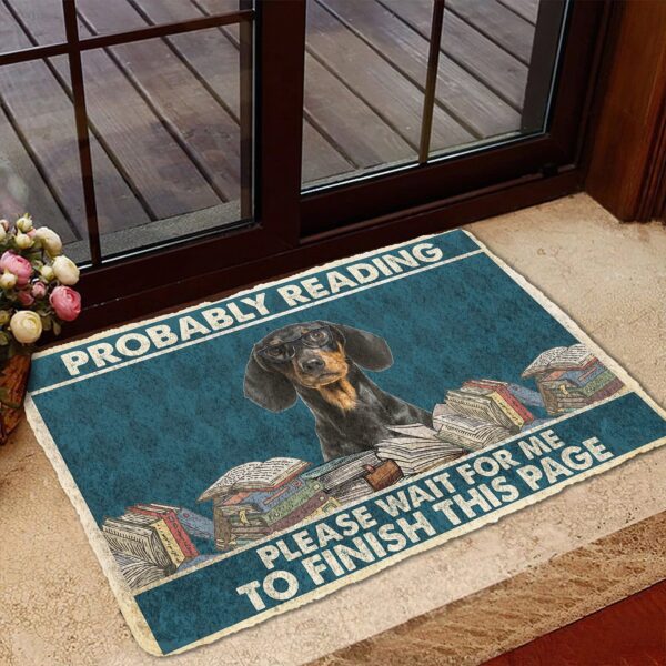 Gearhumans 3D Dachshund Probably Reading Please Wait Custom Doormat GW28052115 Doormat