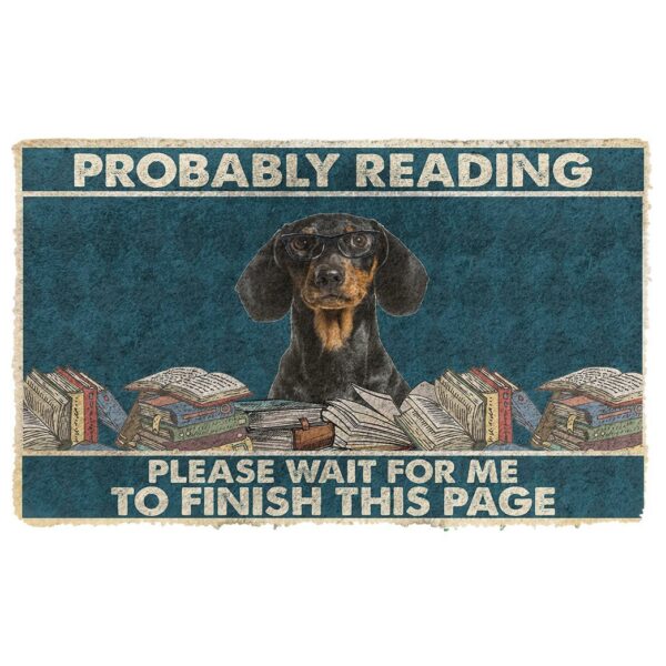 Gearhumans 3D Dachshund Probably Reading Please Wait Custom Doormat GW28052115 Doormat Doormat S(15,8inchx23,6inch) 