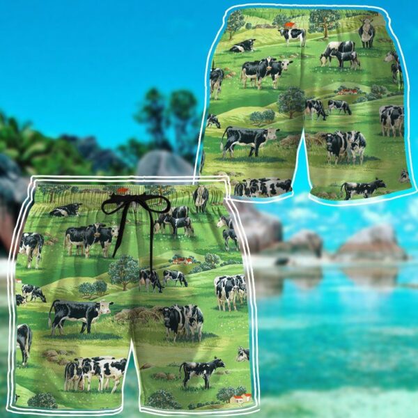 Gearhumans 3D Dairy Cow Beach Short ZZ26052111 Men Shorts 