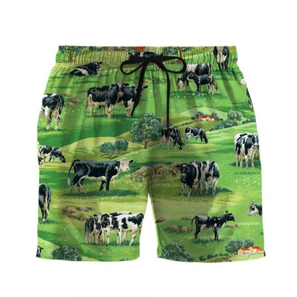 Gearhumans 3D Dairy Cow Beach Short ZZ26052111 Men Shorts Beach Shorts / S 