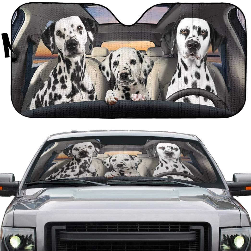 gearhumans 3D Dalmatian Family Custom Car Auto Sunshade GL11054 Auto Sunshade