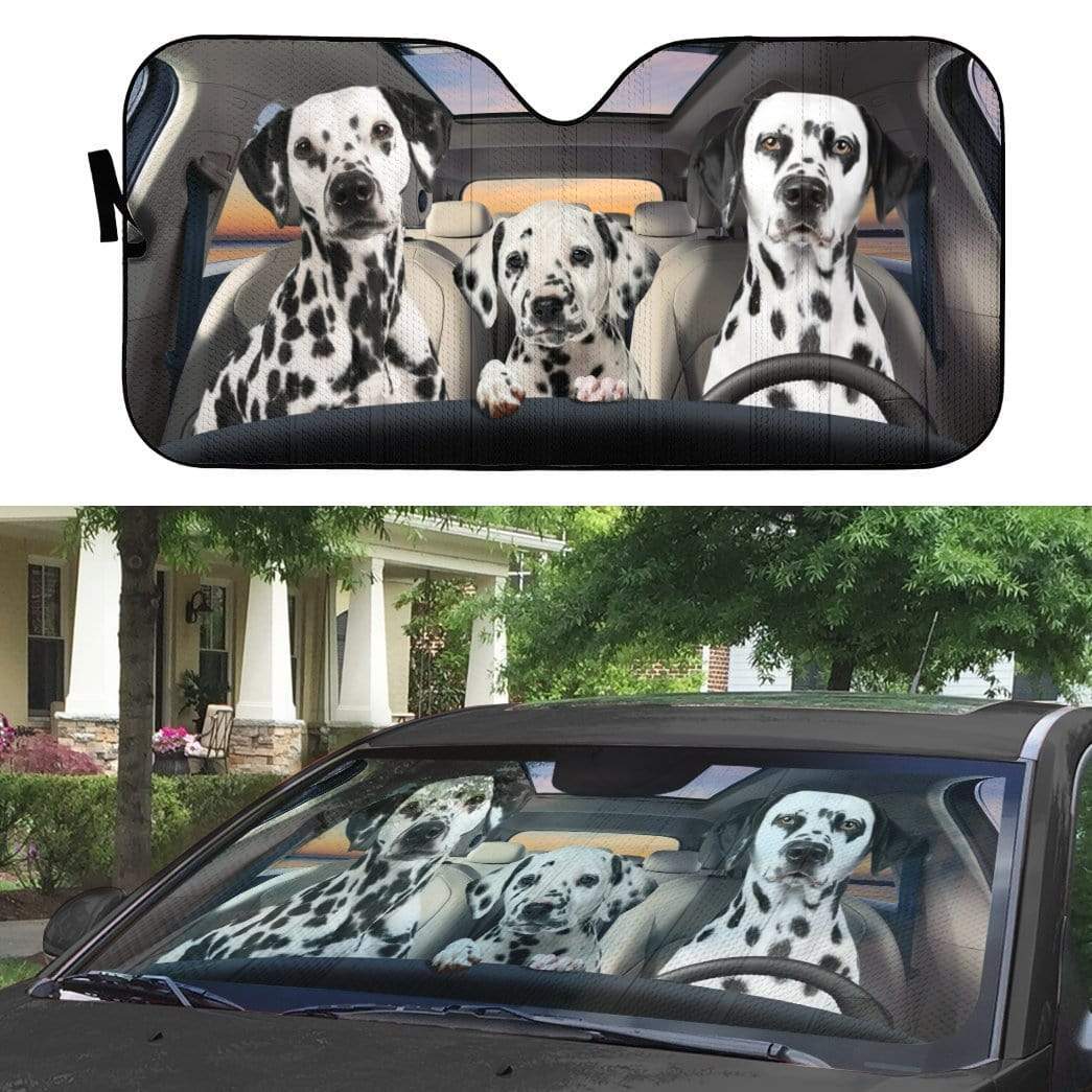 gearhumans 3D Dalmatian Family Custom Car Auto Sunshade GL11054 Auto Sunshade
