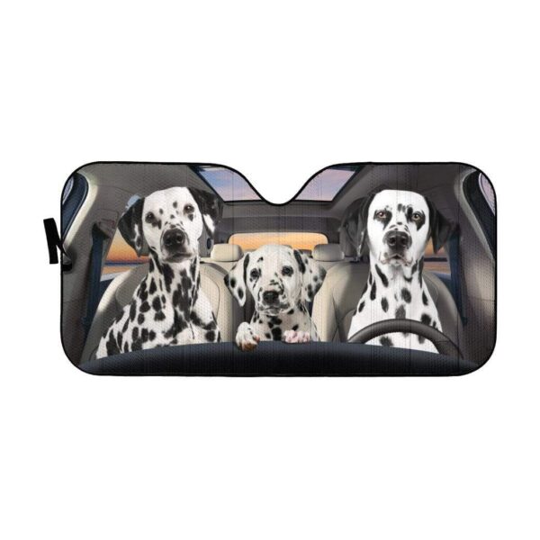 gearhumans 3D Dalmatian Family Custom Car Auto Sunshade GL11054 Auto Sunshade 57''x27.5'' 