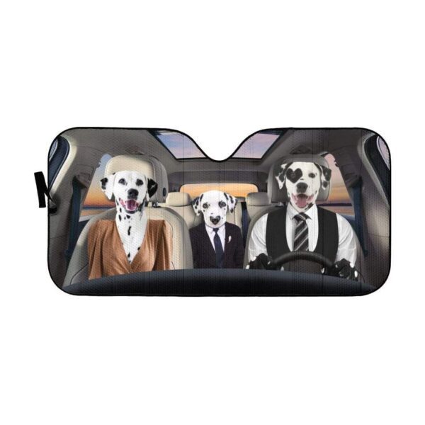 gearhumans 3D Dalmatian Family Custom Car Auto Sunshade GL13056 Auto Sunshade 57''x27.5'' 