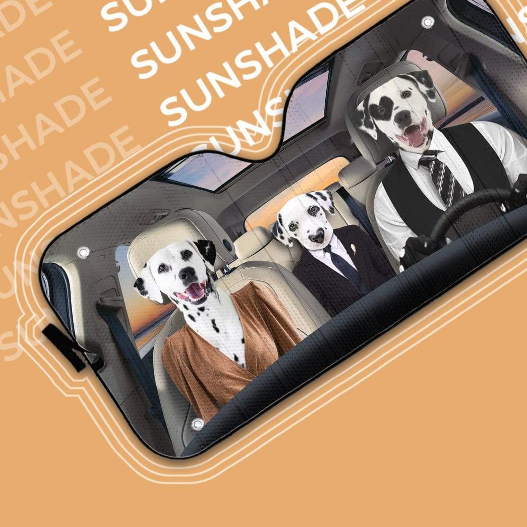 gearhumans 3D Dalmatian Family Custom Car Auto Sunshade GL13056 Auto Sunshade