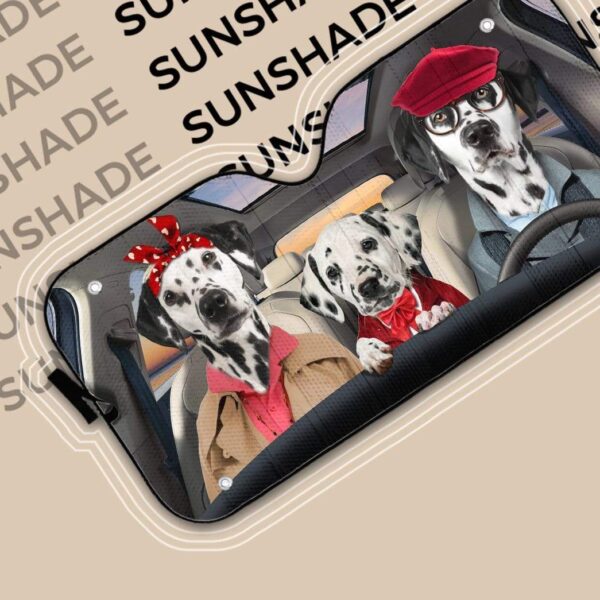 gearhumans 3D Dalmatian Family Custom Car Auto Sunshade GL18058 Auto Sunshade