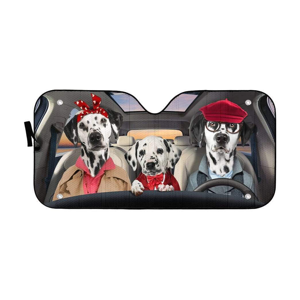 gearhumans 3D Dalmatian Family Custom Car Auto Sunshade GL18058 Auto Sunshade 57''x27.5''