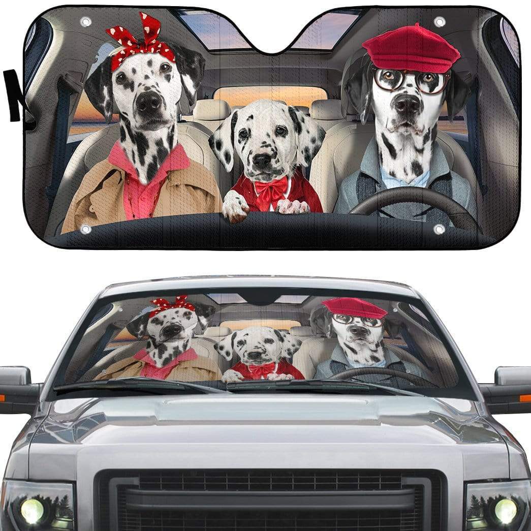 gearhumans 3D Dalmatian Family Custom Car Auto Sunshade GL18058 Auto Sunshade