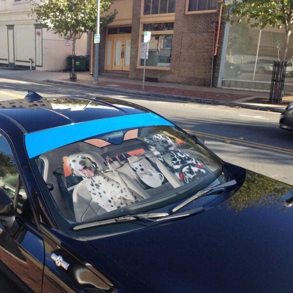 gearhumans 3D Dalmatian Family Custom Car Auto Sunshade GL23073 Auto Sunshade 