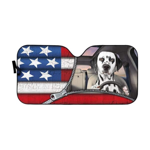 gearhumans 3D Dalmatian Flag Custom Car Auto Sunshade GL10075 Auto Sunshade 57''x27.5'' 