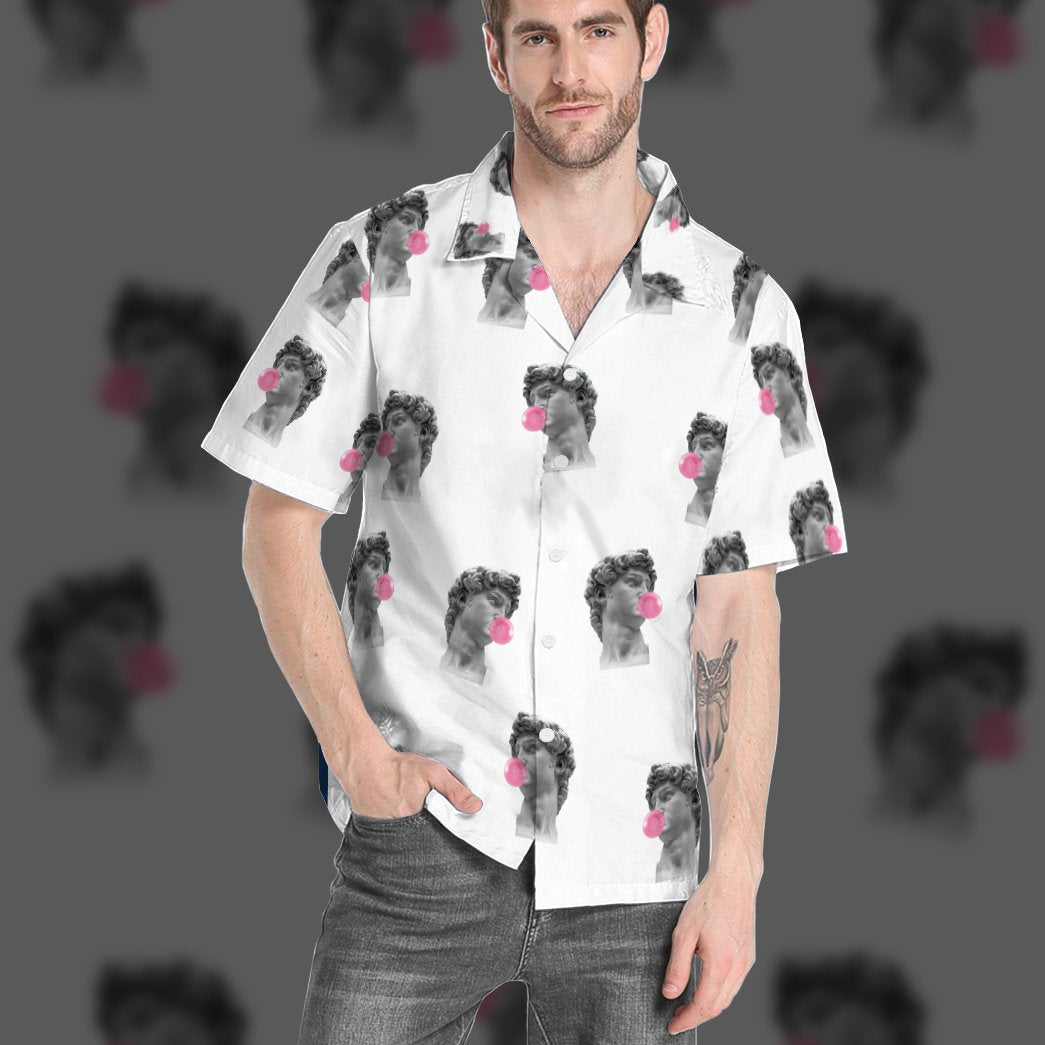 Gearhumans 3D David Michelangelo Bubble Gum Custom Hawaii Shirt GO13052128 Hawai Shirt