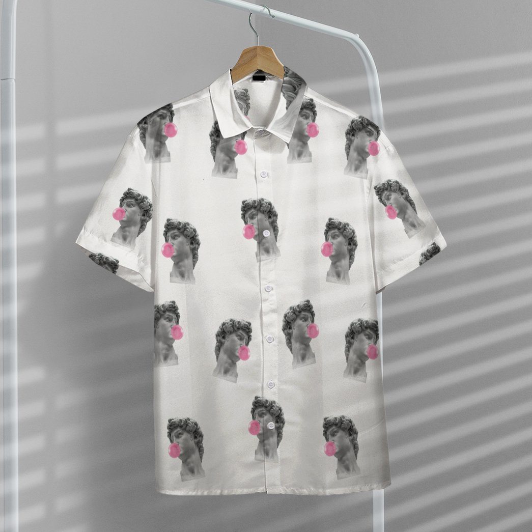 Gearhumans 3D David Michelangelo Bubble Gum Custom Hawaii Shirt GO13052128 Hawai Shirt