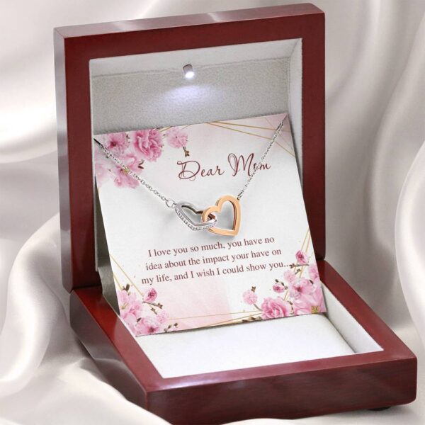 Gearhumans 3D Dear Mom Happy Mothers Day Interlocking Hearts Necklace GS2604219 ShineOn Fulfillment 