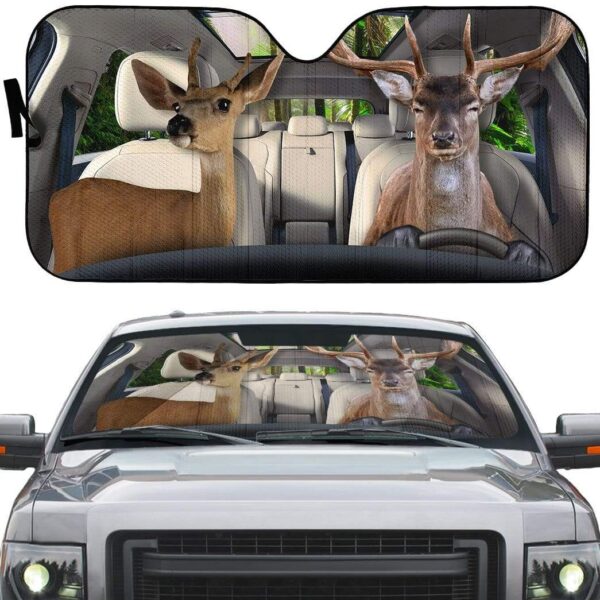 gearhumans 3D Deer Custom Car Auto Sunshade GS29077 Auto Sunshade