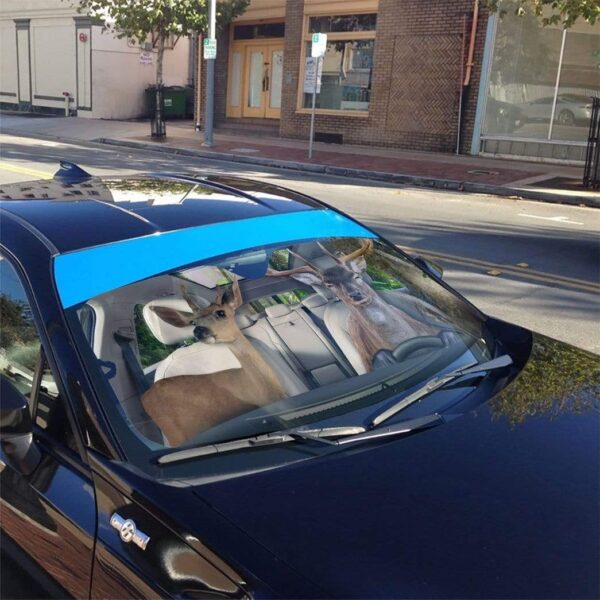 gearhumans 3D Deer Custom Car Auto Sunshade GS29077 Auto Sunshade 