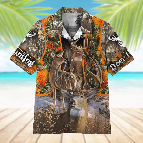 Gearhumans 3D Deer Hunting Hawaii Shirt ZB18039 Hawai Shirt 