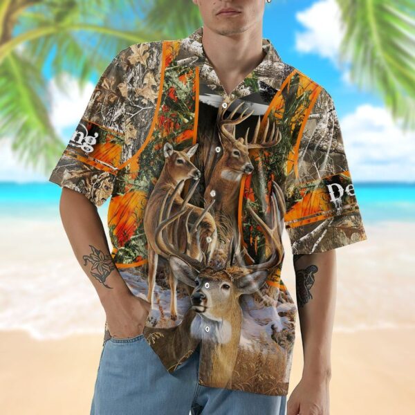 Gearhumans 3D Deer Hunting Hawaii Shirt ZB18039 Hawai Shirt 