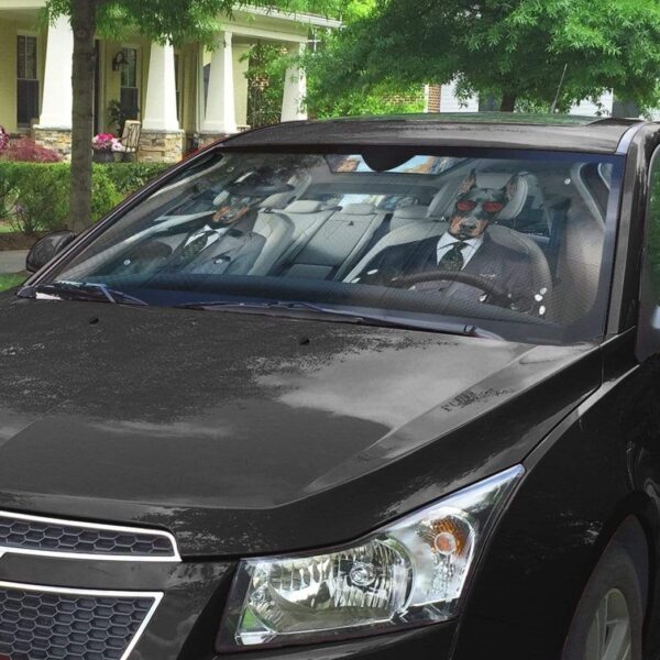 gearhumans 3D Detective Doberman Pinscher Auto Sunshade GL25067 Auto Sunshade 