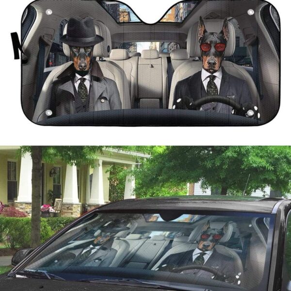 gearhumans 3D Detective Doberman Pinscher Auto Sunshade GL25067 Auto Sunshade 