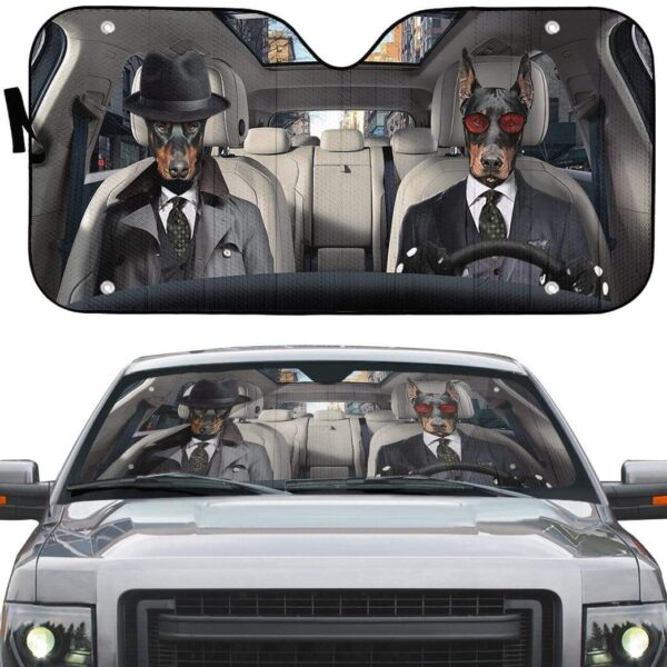 gearhumans 3D Detective Doberman Pinscher Auto Sunshade GL25067 Auto Sunshade