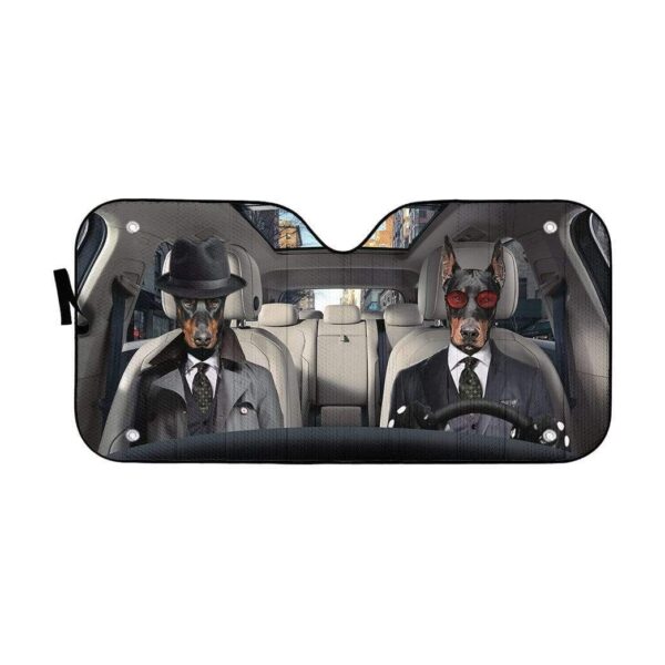 gearhumans 3D Detective Doberman Pinscher Auto Sunshade GL25067 Auto Sunshade 57''x27.5'' 