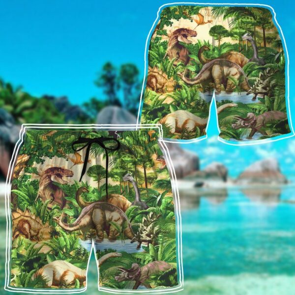 Gearhumans 3D Dinosaur Beach Short ZZ2505211 Men Shorts 