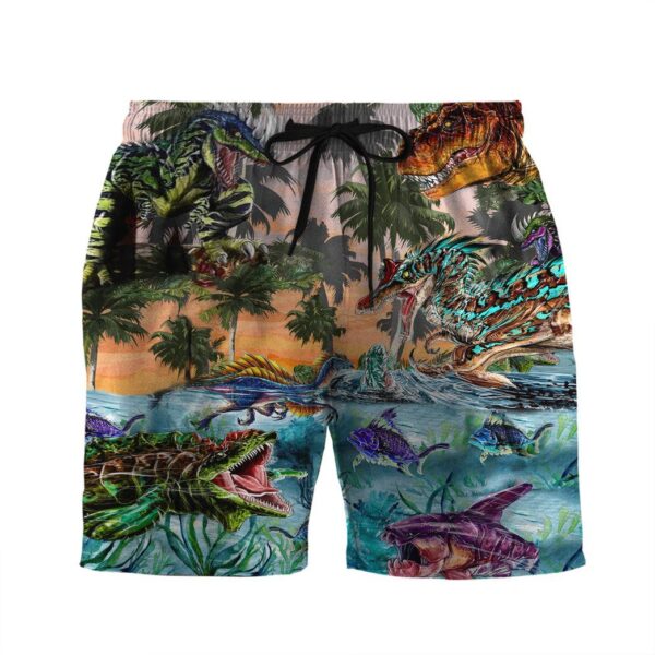 Gearhumans 3D Dinosaur Jura World Custom Beach Short Swim Trunk GS15062111 Men Shorts Men Shorts S 