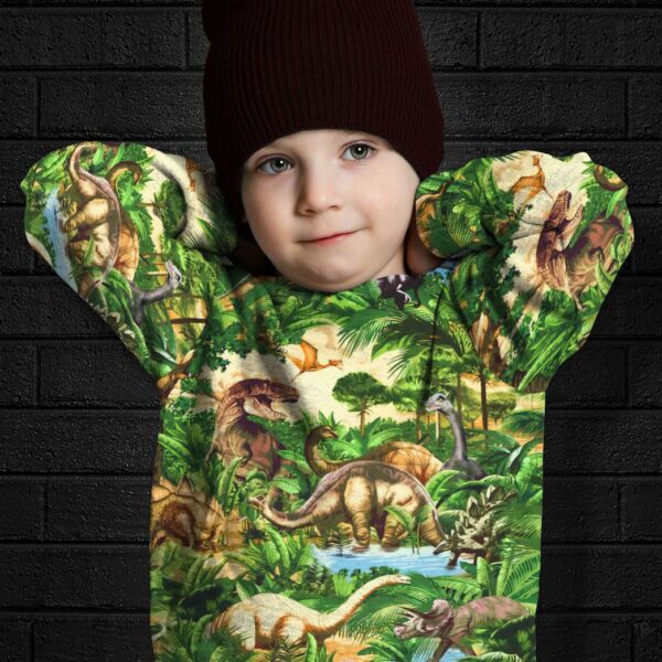 Gearhumans 3D Dinosaur Kids Tshirt Hoodie Apparel ZZ2505217 Kid 3D Apparel 