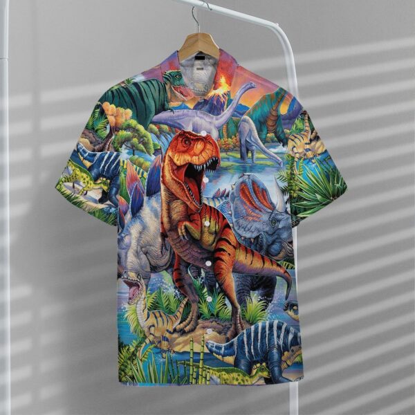Gearhumans 3D Dinosaur Population Hawaii Shirt ZK2505213 Hawai Shirt 
