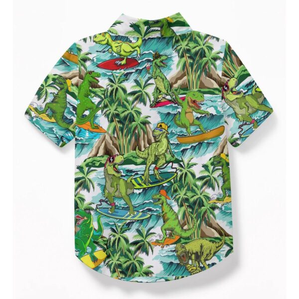 Gearhumans 3D Dinosaur Surfing Hawaii Shirt ZZ2806211 Short Sleeve Shirt