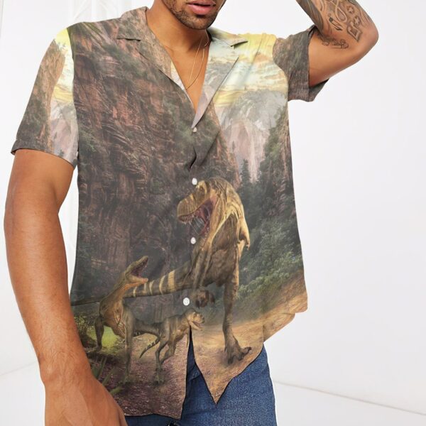 Gearhumans 3D Dinosaurs Park Hawaii Custom Short Sleeve Shirts GW1406219 Hawai Shirt 